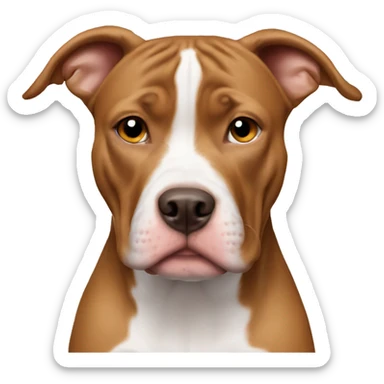 Light brown pitbull ears CROPPED short sticker