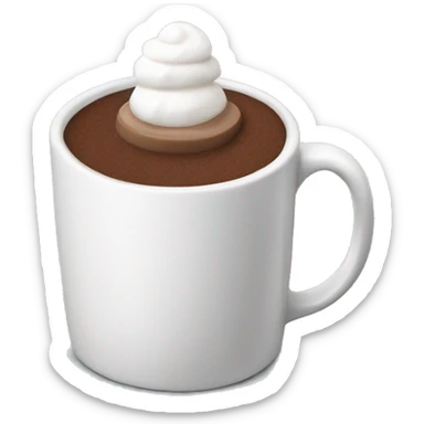 Hot cocoa in a white mug sticker