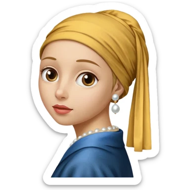 Girl with a Pearl Earring painting sticker