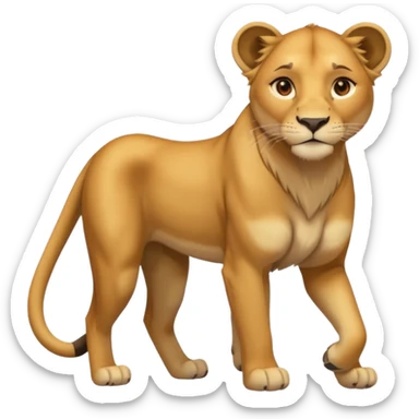 in lion family, only mother., full body, single tail sticker