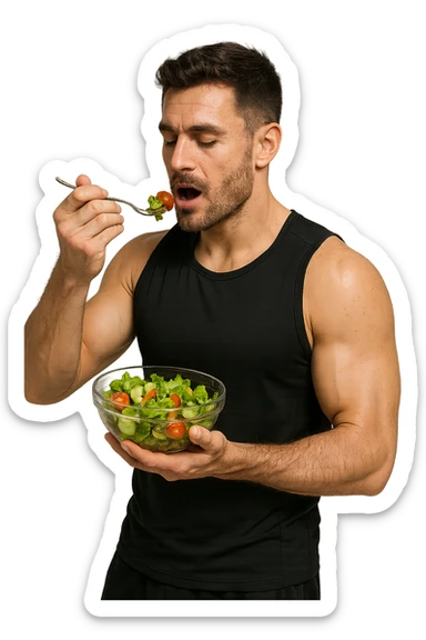 UOMO FITNESS CHE MANGIA INSALATA sticker