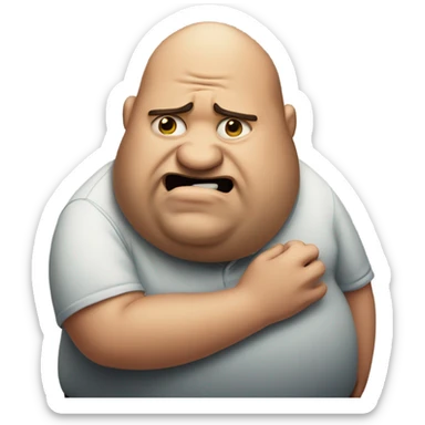 Small man crying over fat man ruining his relationship  sticker