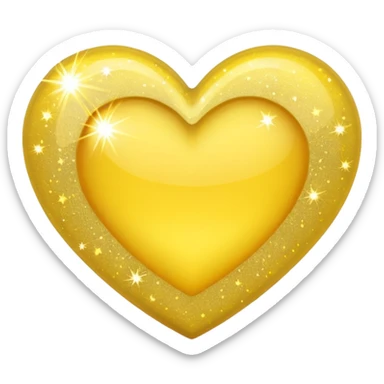 Yellow Sparkle heart sticker