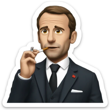 Macron smoking zaza sticker