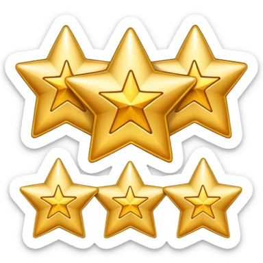 4.5 stars with the 5th star half of it filled sticker