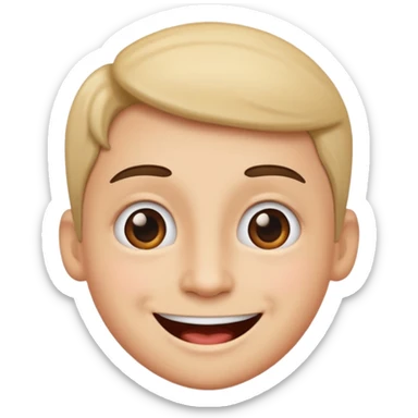 Straight funny face sticker