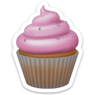 Cupcake with pink icing sticker