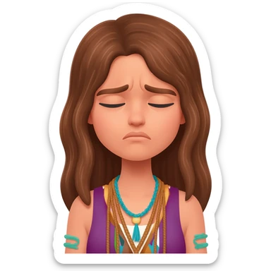 stressed out hippy woman sticker