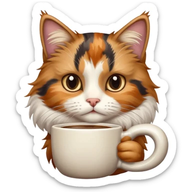 cat with coffee sticker