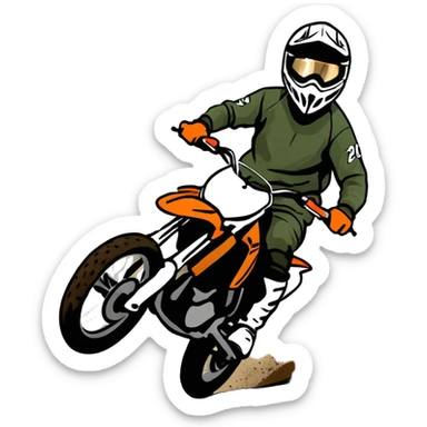 Dirt bike rider sticker