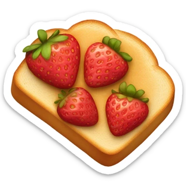 toast with strawberries ontop sticker