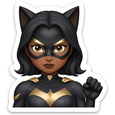 Black cat woman superhero  sticker