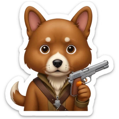 A DOG WITH A GUN sticker