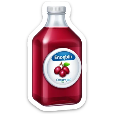Bottle cranberry juice sticker