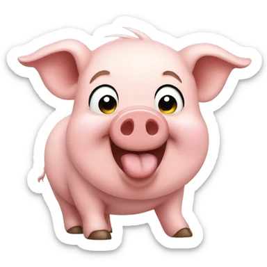 Pig happy  sticker