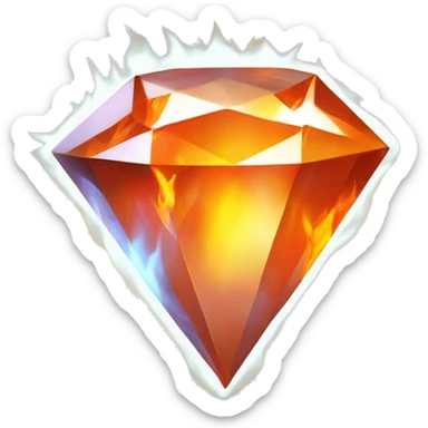  orange diamond on fire that is 🫠 gaming YouTube channel logo  sticker