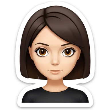 Posh Spice with dark brown hair in a bob cu sticker