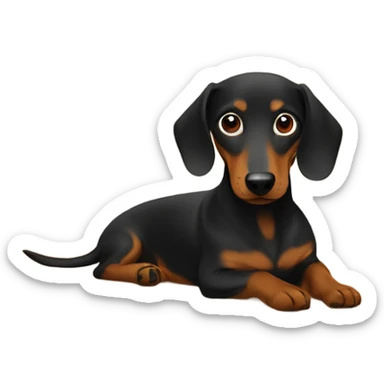 dachshund laying by a fireplace sticker