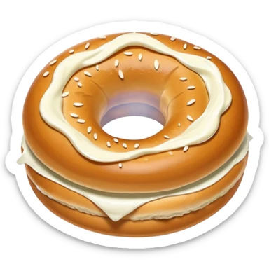 Bagel and cream cheese sticker