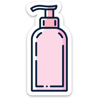 Facial cleanser pump bottle, minimalist, rounded, soft pastel colors, SOS skin care sticker