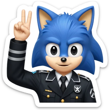 Nazi salut with Sonic sticker