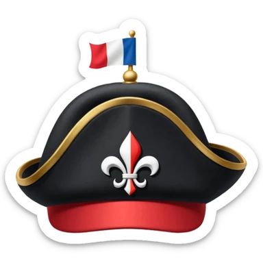 Napoleons bicorne hat with the French flag sticker