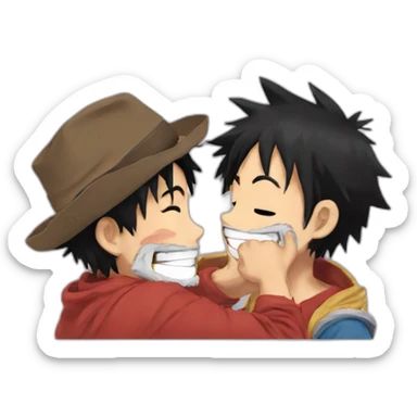 luffy et mani bisous sticker
