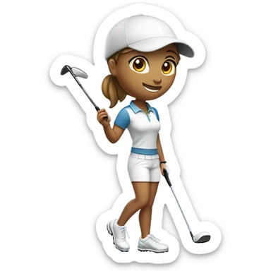 golfer girl sticker