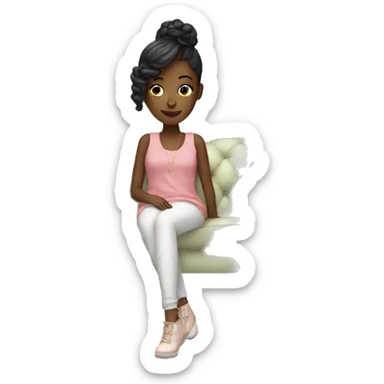 fashionable girl on couch sticker