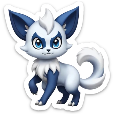 Absol-Meowstic-Fakémon-hybrid-creature (full body)  sticker