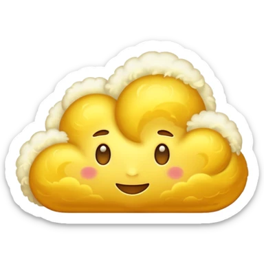 Convert this cloud ☁️ to golden cloud sticker
