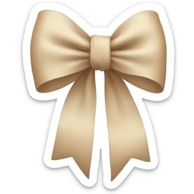 beige bow sticker