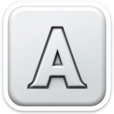 bold capital letter “A” in modern sans-serif typography, centered in a square shape sticker