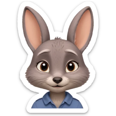 Judy Hopps (gray rabbit, without cap) from the Zootopia Disney movie sticker