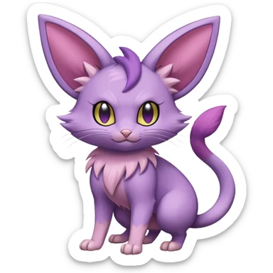 Rattata-Skitty-Espeon-Purrloin-Fakemon-hybrid-creature (full body) sticker