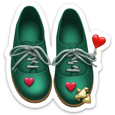 Dark green shoes with love charms sticker