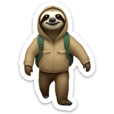 Sloth hiking  sticker