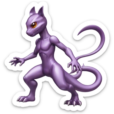  Cool Edgy Shiny Legendary Mewtwo-Digimon-hybrid full body sticker