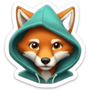 a fox in a hoodie sticker