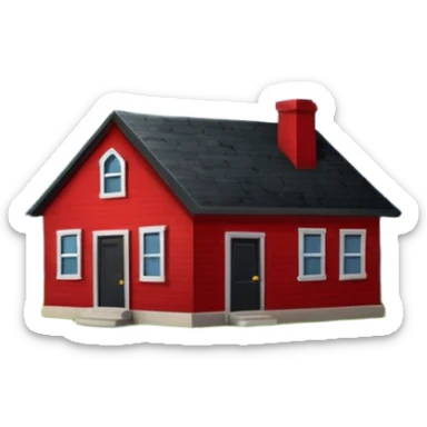 Tornado in storm with red home sticker