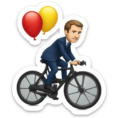 Macron sur vélo  sticker