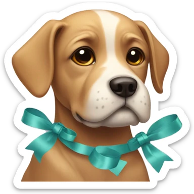 Dog with pretty ribbons sticker