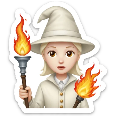 A kkk member with a torch and pointy hat sticker