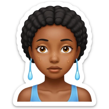 Black girl sweating sticker