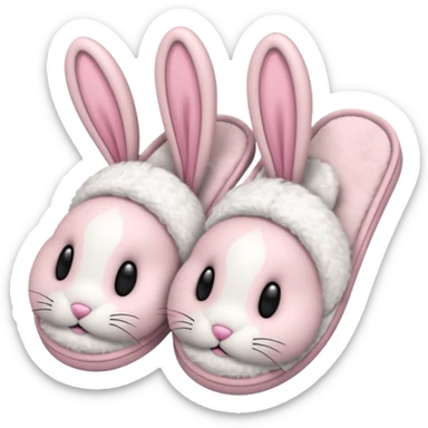 light pink bunny slippers with floppy ears sticker