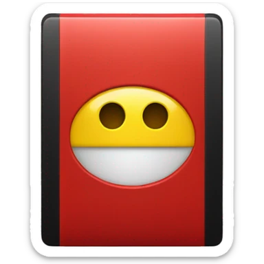 Black and red rectangle with medium sized yellow circle in the middle  sticker