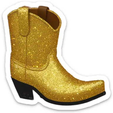 glitter cowboy boot sticker