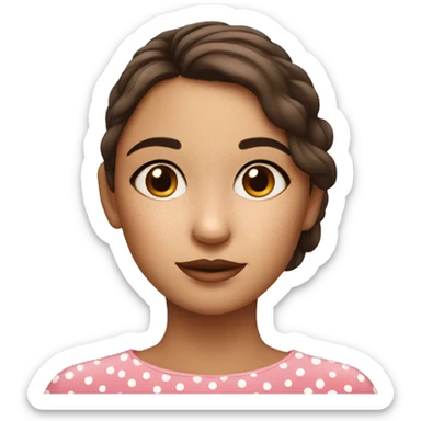 Girl with dots from cheekbones to nose on both sides of face sticker