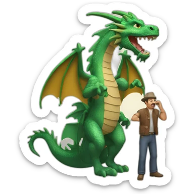 Hombre montando un dragón  sticker