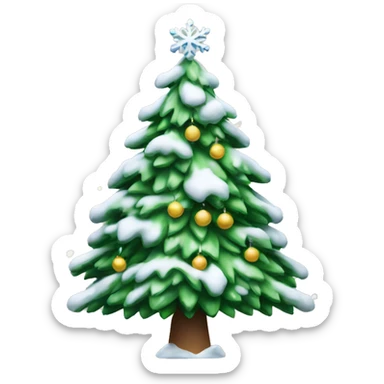 christmas tree with snow sticker